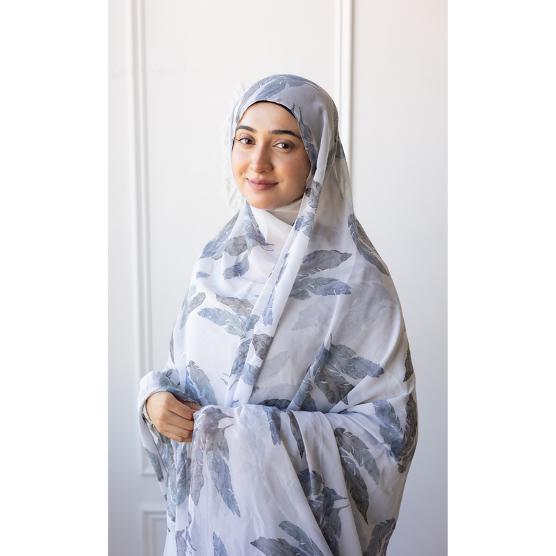 Printed Chiffon Hijab (Indigo)