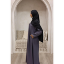 Sawda Textured Crepe Abaya (English Violet)