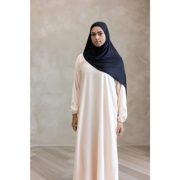 Sawda Textured Crepe Abaya Sahara Nude