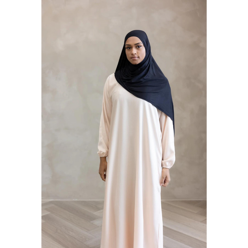 Sawda Textured Crepe Abaya Sahara Nude