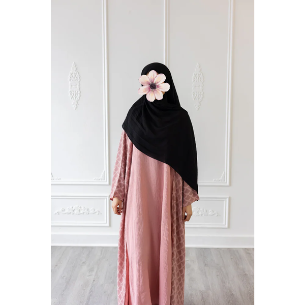 CLEARANCE Sale Mermaid Tail Print Abaya - Blush Pink (C39)
