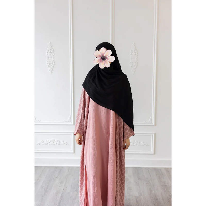 CLEARANCE Sale Mermaid Tail Print Abaya - Blush Pink (C39)