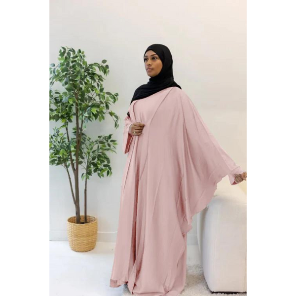 Slip Dress and Loose Fit Abaya Rose Water