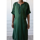 Moroccan Short Sleeve Kids-Boys Thobe (Dark Green)