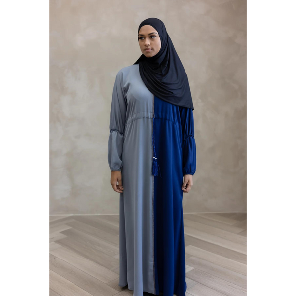 Sale Two Toned Contrast Dress - Blue (A48)
