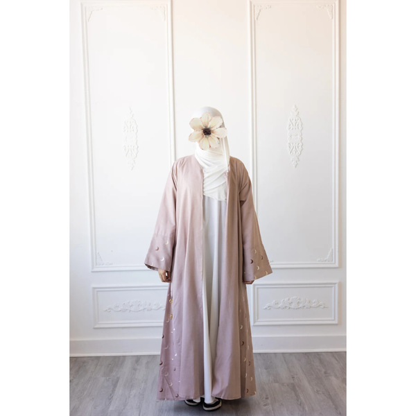 CLEARANCE SALE Linen Embroidered Sleeve Moon Design (Dusky Rose)