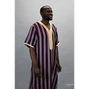 Moroccan Striped Thobe (Maroon)
