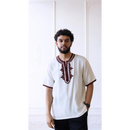 Moroccan T-Shirt (White and Coffee)