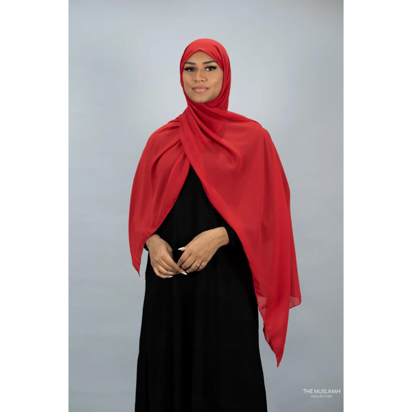 Ruby Red Chiffon Hijab