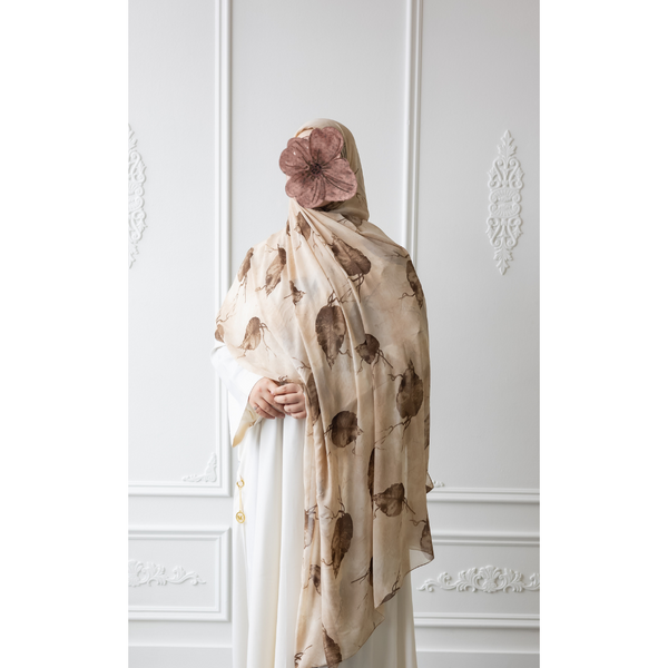 Printed Chiffon Hijab (Chestnut)