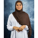 Ribbed Jersey Hijab - Saddle Brown