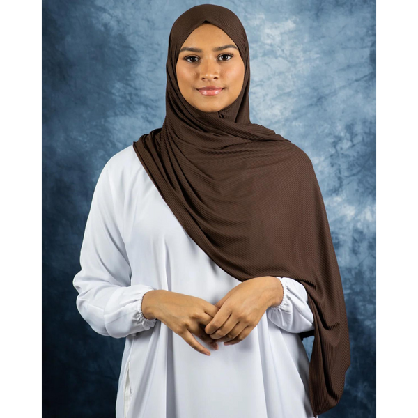 Saddle Brown Ribbed Jersey Hijab