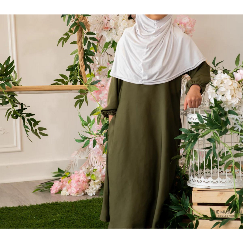 Mini Muslimah Kids Girls Abaya (Sage Green) Mini Muslimah Kids Girls Abaya (Sage Green)