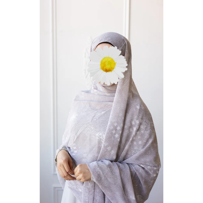 Printed Chiffon Hijab (Lilac Paisley)