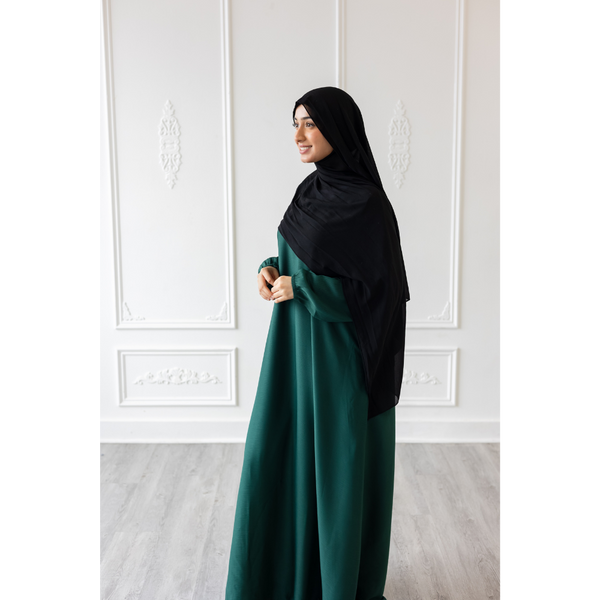 Sawda Textured Crepe Abaya - Juniper