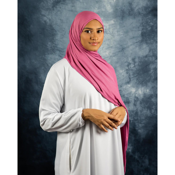 French Rose Ribbed Jersey Hijab