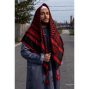Black and Red Imamah/Shemagh/Keffiyyah Arab Men's Scarf