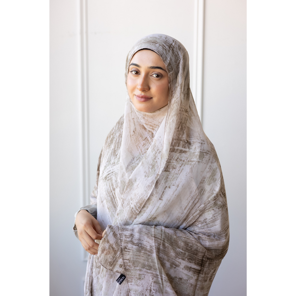 Printed Chiffon Hijab - Barely Beige