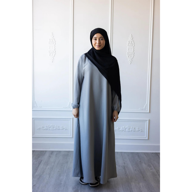 Sawda Textured Crepe Abaya (Mercury)