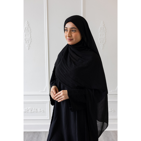 Sale Mermaid Tail Print Abaya - Black (C39)
