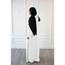 Sawda Textured Crepe Abaya Pure White (With Inner Lining)