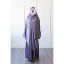 Floral Embroidered Chiffon Hijab Hand Work - Lavender