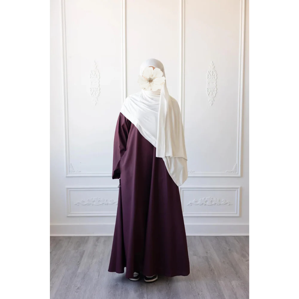 Umm Salama Cotton Blend Loose Fit Abaya (Raspberry Glaze)