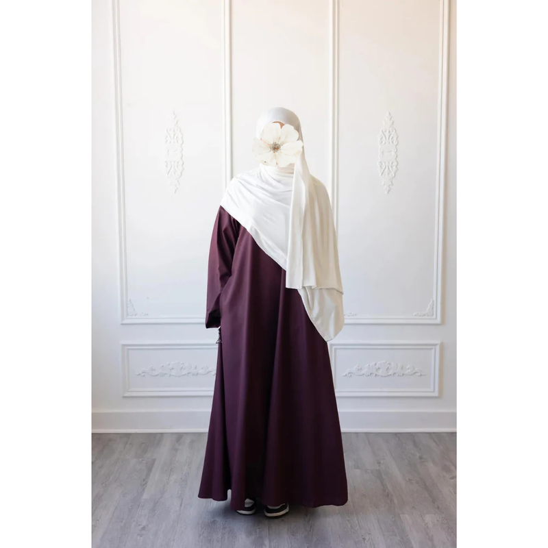 Umm Salama Cotton Blend Loose Fit Abaya (Raspberry Glaze)