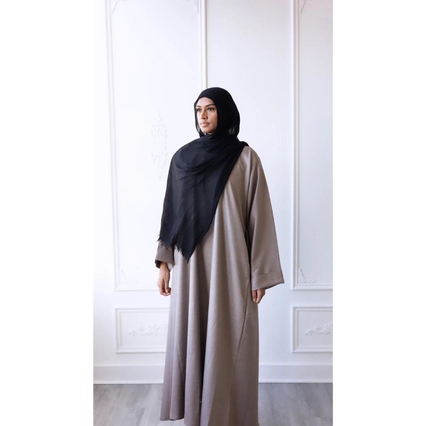 Luxury Linen Abaya - Clay