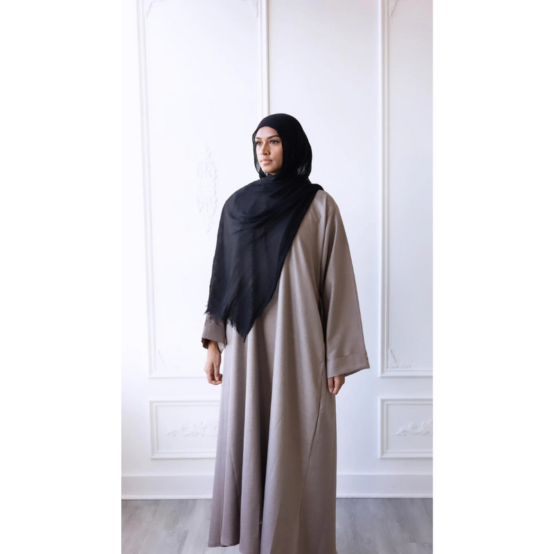 Luxury Linen Abaya - Clay