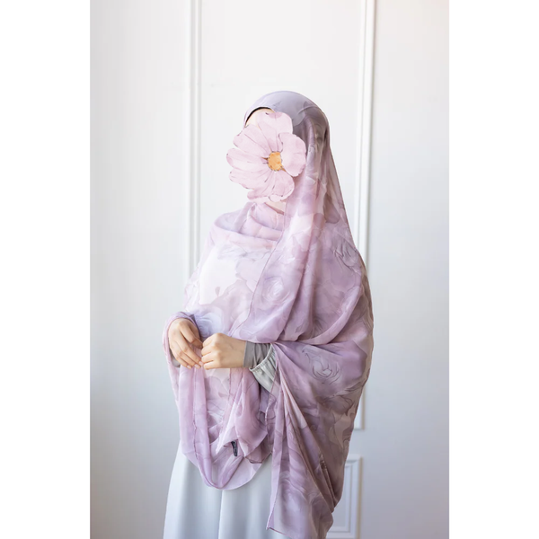 SOLD OUT Printed Chiffon Hijab - Lavender Silk