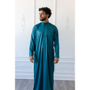 Saudi Collared Thobe (Cobalt Green)