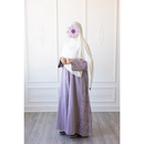 CLEARANCE SALE Linen Embroidered Sleeve Moon Design (Wisteria)