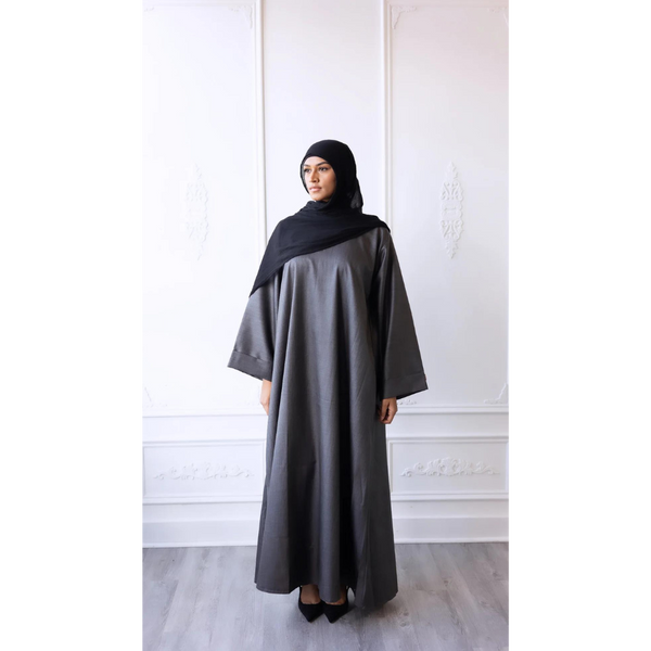 Luxury Linen Abaya - Graphite