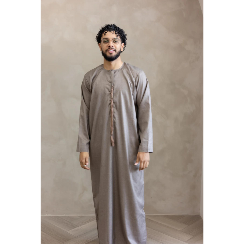 Emirati MC Cotton Blend Thobe - Camel Brown
