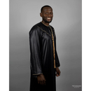 Embroidered Custom Made Emirati Thobe Style (Black and Gold)