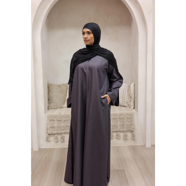 Luxury Linen Abaya - Midnight Onyx (A80)