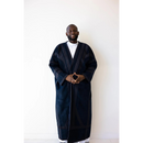 Syrian Farwa Coat with Hoodie - Space Black