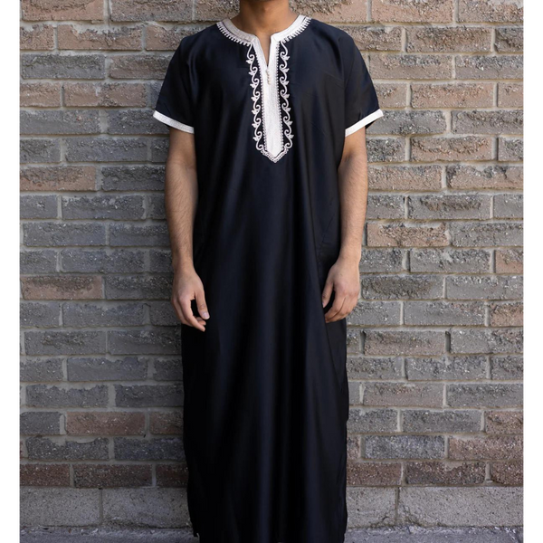 Kids Moroccan Short Sleeve Black and Off-White