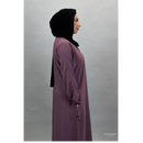 Sawda Textured Crepe Abaya (Dusty Purple)