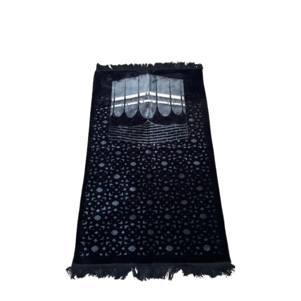 Kaaba  Grey & Black Plain Prayer Mat