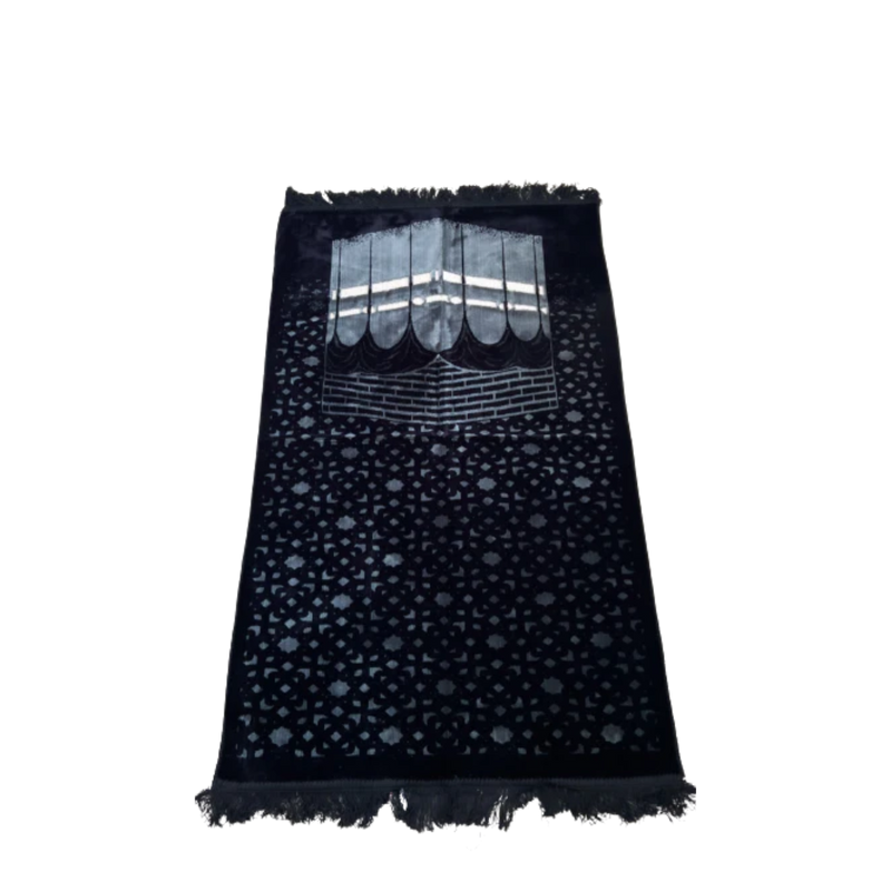 Kaaba  Grey & Black Plain Prayer Mat
