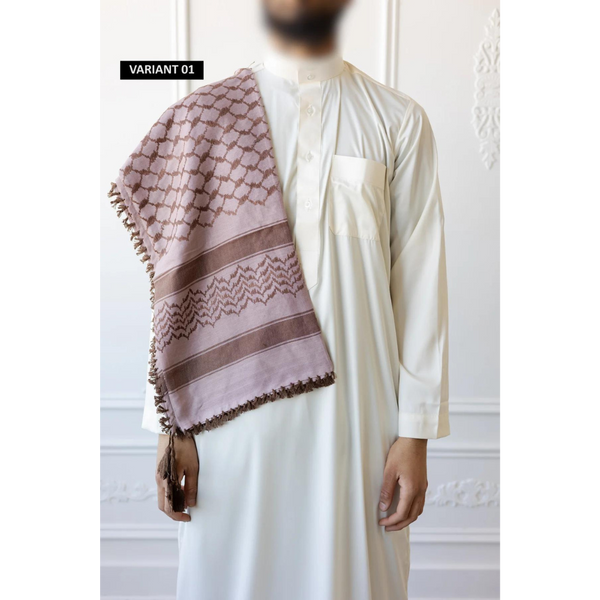 Brown Tassles and Stitch Imamah (6 Colours) (B80)