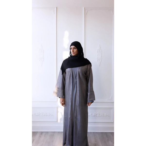 Elysian Essence Glam Abaya (Wolf Grey)