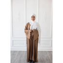 Pleated Plain Abaya (Saddle Brown)
