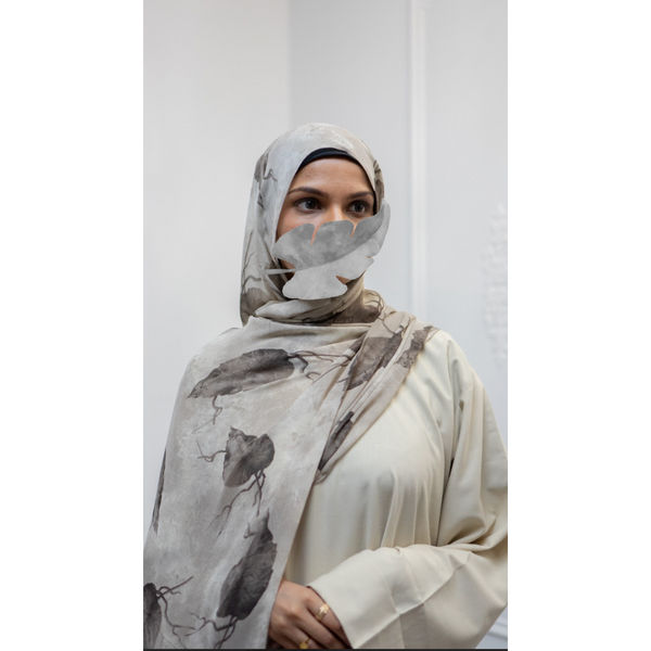 Printed Chiffon Hijab - Style 46 Smokey Haze