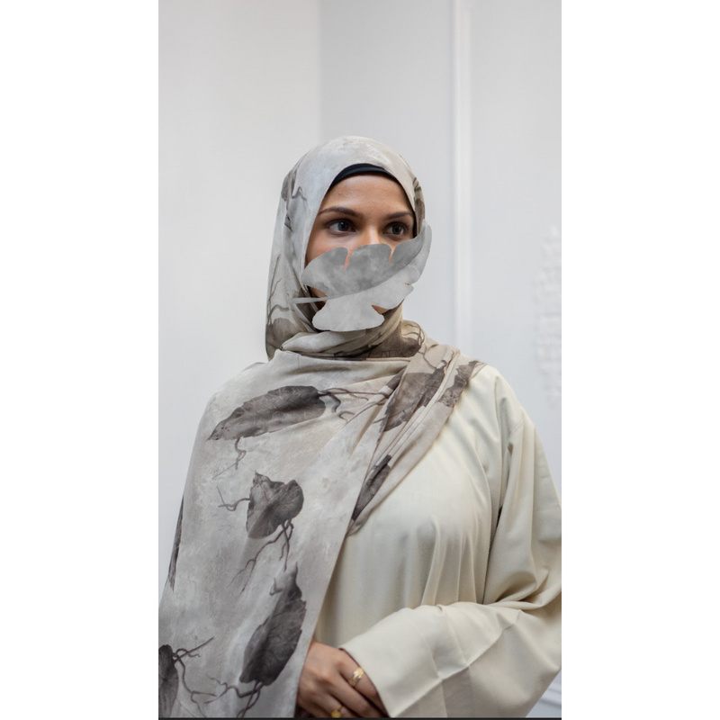 Printed Chiffon Hijab - Style 46 Smokey Haze