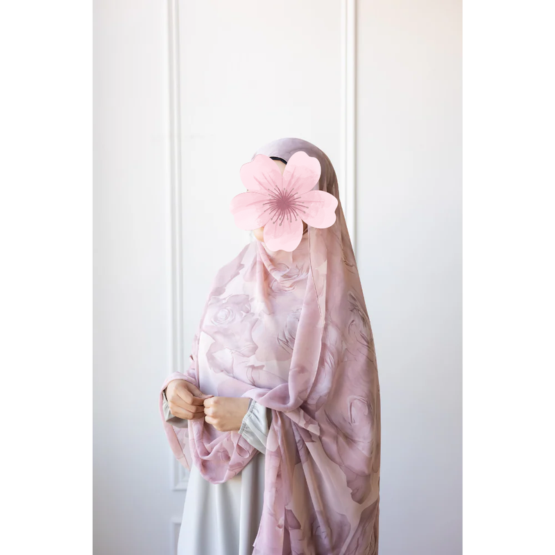 SOLD OUT Printed Chiffon Hijab - Roses in the Garden
