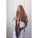 Chiffon Three Layered Princess Khimar - Ombré Cappuccino (C56)