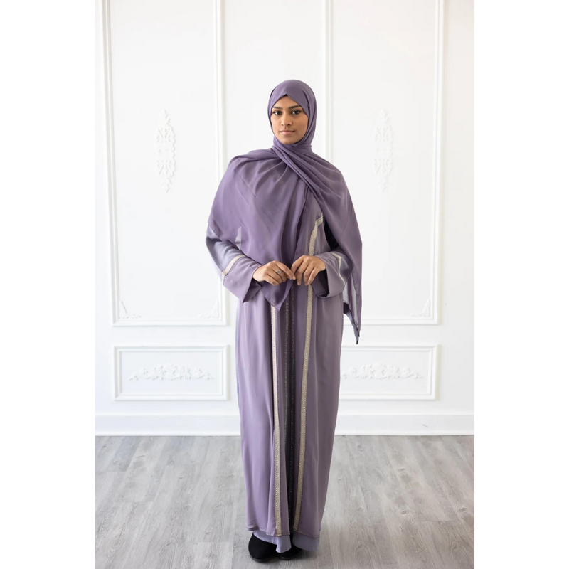 CLEARANCE SALE Chiffon Layered Glam Abaya (Lilac) *Sleeve Varies (SIZE 62) - 57